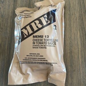 MRE SURVIVAL MEAL PREP OUTDOOR MENU #13 cheese tortellini